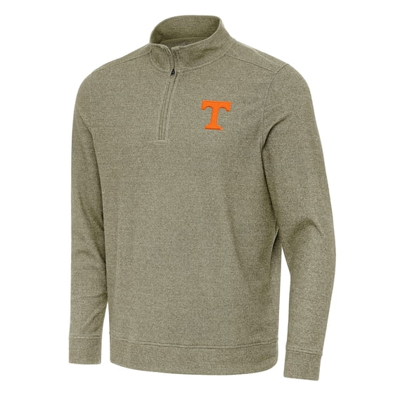 Men's Antigua Olive Tennessee Volunteers Subtle Quarter-Zip Sweatshirt