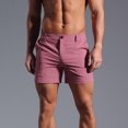 thumbnail image 6 of Mens Shorts Clearance under $10 Elastic Waist Button Zipper Casual Solid Shorts with Pocket Shorts Hot Pink L, 6 of 6