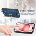 thumbnail image 3 of Allytechgroup Wallet Case for iPhone 16e, Support Car Mount, Luxury PU Leather Shockproof Anti-Fall 360° Finger Ring Stand Rotatable Kickstand Case with Magnetic Snap & Card Slots, Blue, 3 of 8