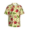 thumbnail image 2 of Easygdp Cherries and Ladybirds Men's Hawaiian Shirts Print Lapel Short Sleeve for Beach, vacation, party, casual occasions - Small, 2 of 9