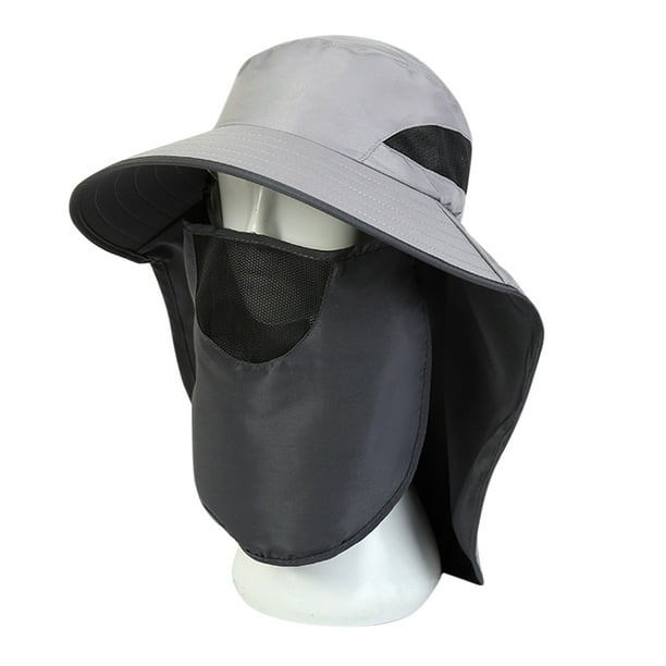 UV-Protection Hat Hiking Hat with Removable Mesh Face Neck Flap Cover  Fishing Cap for Man Women 