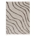 thumbnail image 2 of Well Woven Lynda Ivory Wavy Stripes High-Lo Textured Geometric Pattern Area Rug 5x7 (5'3" x 7'3"), 2 of 8