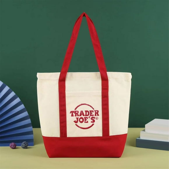 Trader Joes Tote Bag Mini Reusable Canvas Tote Bag - Lightweight,Trader Joe's Bag Personalized Mini Tote Bag(Red)