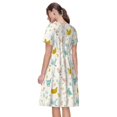 thumbnail image 2 of Bixox Robe d'Été à Manches Courtes pour Femmes Robe Ample Longueur Genou avec Poches-Poulet, 2 of 7