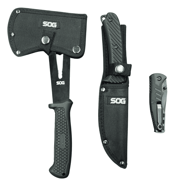 SOG Pro 4.0 Combo Kit, 3pc Kit Includes Two Knives and a Hand Axe