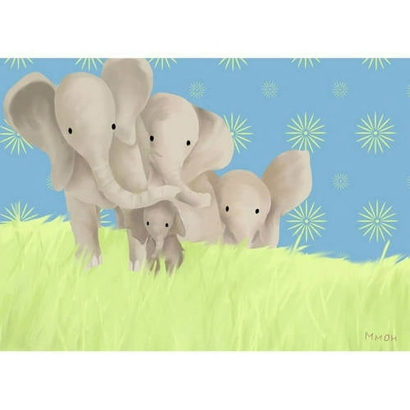 oopsy daisy - elephant parade canvas wall art 14x10, meghann o'hara