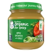 Gerber 2nd Foods Organic for Baby Baby Food, Apple Spinach Kale, 4 oz Jar