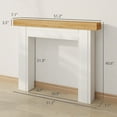 thumbnail image 3 of Modern Fireplace Mantel, Freestanding Fireplace Surround with Leg for Electric Fireplaces, 51.2" W x 40.6" H, Natural Wood, 3 of 6