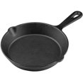 thumbnail image 1 of 6 Inch Cast Iron Skillet, Frying Pan with Drip-Spouts, Camping Grill Safety, 1 of 3