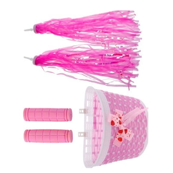 Aurgiarme Children Bicycles Front Basket Replacement Bikes Handlebars Tassels Handle Grip Ornament for Kid Small Accessory