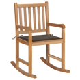 thumbnail image 1 of vidaXL Rocking Chair with Taupe Cushion Solid Teak Wood, 1 of 5