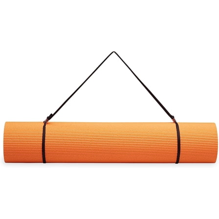Essentials Premium Yoga Mat with Yoga Mat Carrier Sling (72"L x 24"W x 1/4 Inch Thick) Orange