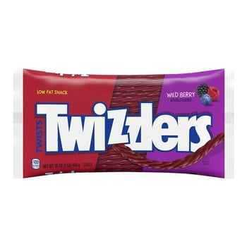 TWIZZLERS, Twists Wild Berry Flavored Chewy Candy, Low  Snack, 16 oz, Bag