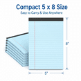 thumbnail image 2 of 6 Pack Legal Pads 5 x 8 in Blue Narrow Ruled Notepads with Perforated Pages, Double Red Margin Writing Pads, Thick Backing for Office Work & Daily Notes, 2 of 6