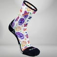 thumbnail image 3 of Zensah Day Of The Dead Doodle Socks (Mini Crew) S / White, 3 of 3