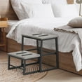 thumbnail image 6 of 2 Step Stool for Adults Kids, Heavy Duty Sturdy Steel Frame with Wooden Steps, Bedside Foot Stool with 500lbs Load Capacity, Non-Slip Step Stool for High Bed, 6 of 16
