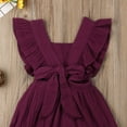 thumbnail image 3 of Fortune 0-24m Baby Girl Summer Ruffles Romper Fly Sleeve Bow Cotton Jumpsuits, 3 of 5