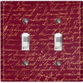 thumbnail image 1 of Metal Light Switch Plate Outlet Cover Elegant Burgundy Gold Letter Damask LET018, 1 of 13