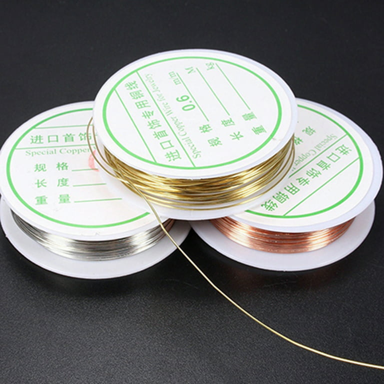 Jiaroswwei 0.3/0.4/0.6/0.8mm Plated Copper Wire Beads Jewelry Making  Accessories DIY Craft 