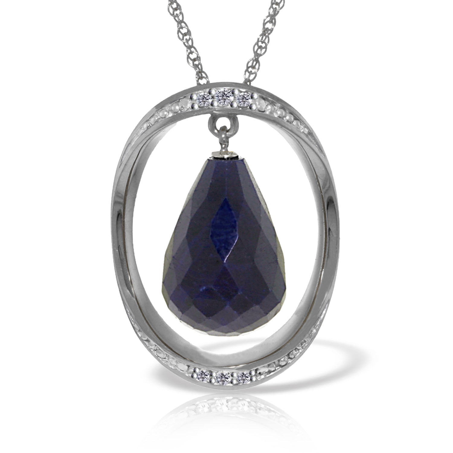 Galaxy Gold 14K Solid Gold 13.6 Carat Pendant Necklace for Women - White Gold Fine Jewelry
