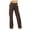 Brown, variant on GJSYRH Women's Casual Mid Waist Cargo Jeans Stretch Button Wide Leg Denim Pants with Pockets