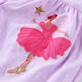 thumbnail image 5 of Bellafa 100% Cotton Toddler Girls Summer Short Sleeve Dress Cartoon Prints Casual Jersey Dresses For 2-7 Years-Ballet Girl, 5 of 7