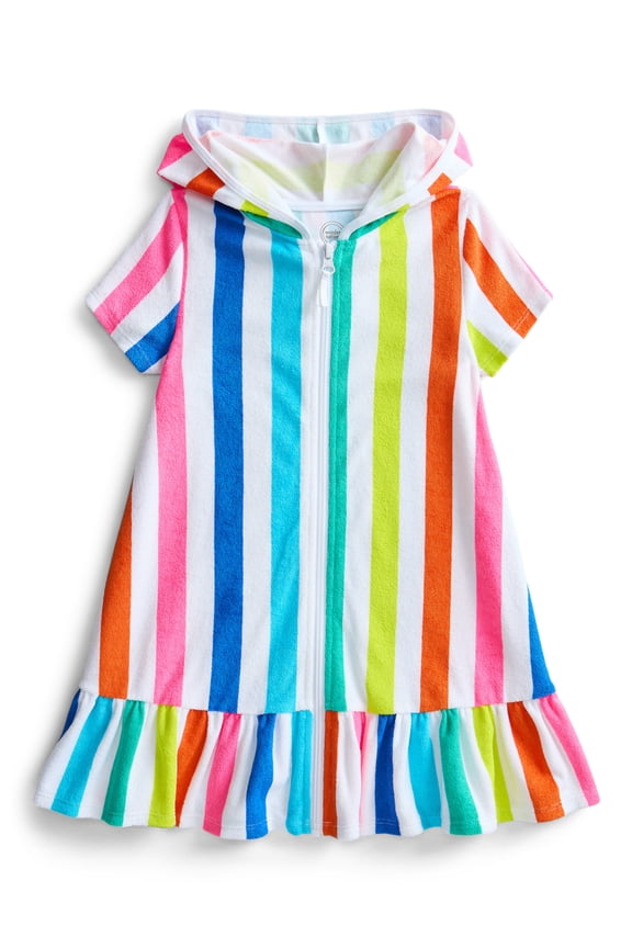 Girls Terry Towel Swimsuit Coverup Dress with UPF 50+, Sizes 4-18 & Plus