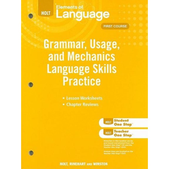 Pre-Owned Elements of Language: Grammar Usage and Mechanics Language Skills Practice Grade 7 (Elements of Literature) Paperback