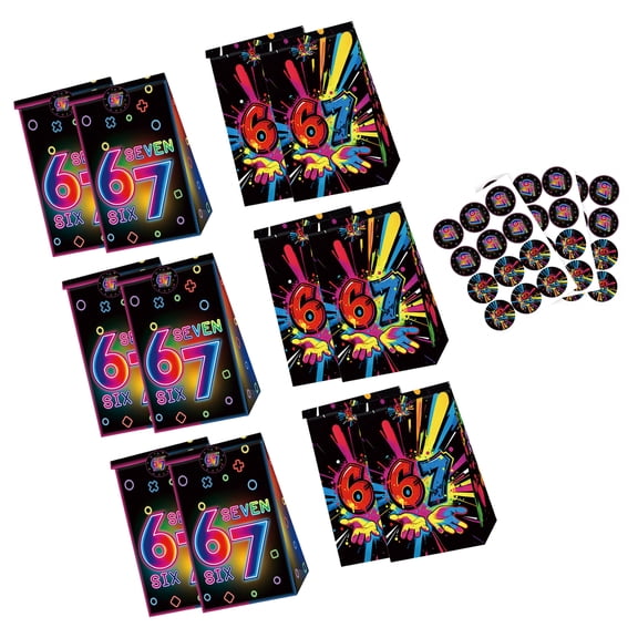 Creative Birthday Party Gift Bag With 67 Stickers Shower Decoration Supplies Birthday Present Packaging Accessories