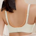 thumbnail image 5 of Gymayou Women Seamless Wireless T-Shirt Bra Deep V Neck Comfort Everyday Lingerie Adjustable Thin Strap Smooth Support Bralette No Underwire Soft White M, 5 of 6