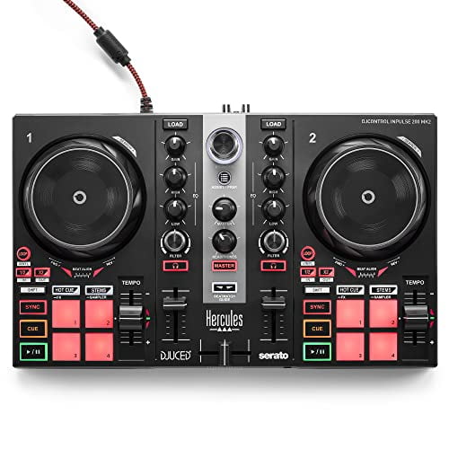 Hercules DJControl Inpulse 200 MK2 - Ideal DJ Controller for Learning to Mix - Software and Tutorials Included.