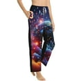 thumbnail image 6 of Salouo Outer Space Floating Numbers And Letters Print Women's Pajama Pants Casual Loose Sweatpants PJs Flowy Pants Drawstring Palazzo for Women Wide Leg Pants Lounge Pajama -X-Large, 6 of 8