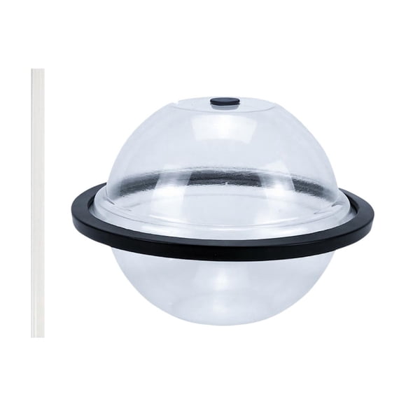 Ice Sphere Mold Silicone Large Capacity 9.84 in x 9.84 in x 7.40 in Spherical Ice Ball Maker With Built-In Straw For Home And Outdoor Use