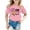 Z1Pink, variant on lnmuld Girls Back to School Casual Print Round Neck Short Sleeve Tee Comfortable Loose Fit Everyday Top Color:Pink,Size:12-13 Years