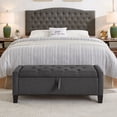 thumbnail image 3 of S-HOME Ottoman with Storage, Storage Ottoman Bench with Safety Hinge 350 lbs Weight, Upholstered Entryway Bench with Seating, 3 of 10
