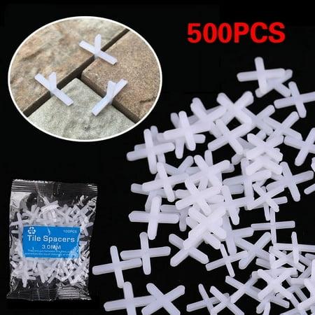 

500pcs Tile Spacer Cross Plastic Tiling Ceramic Tilers Plumbers Reuseable Cross Clips Tile Leveling System Tile Locator Gap Tool