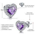 thumbnail image 3 of Briana Williams Heart-Shaped Stud Earrings February-Amethyst, Birthday Stone, Sterling Silver, 3 of 5