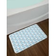 thumbnail image 2 of Animals Bath Mat, Head of Panda Bear with Pale Purple Rose and Leaf Motifs Natural Art Print, Plush Bathroom Decor Mat with Non Slip Backing, 29.5" X 17.5", Sky Blue and White, by Ambesonne, 2 of 2