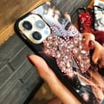 thumbnail image 2 of Compatible with iPhone 14 Pro Max Case Bling Glitter 3D Diamond Rhinestone Butterfly Girly Case Cute for Women Girls Sparkle Shiny Luxury Crystal with Plush Fuzzy Furry Ball Phone Case Pink, 2 of 8