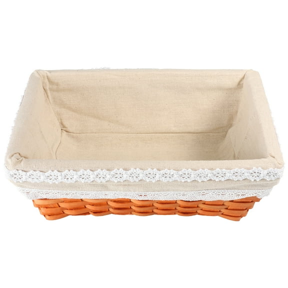 FRCOLOR Rattan Basket Storage Basket Space-saving Storage 30x21.5cm Orange