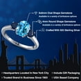 thumbnail image 2 of Gem Stone King 2.20 Ct Oval Swiss Blue Topaz Blue Sapphire 925 Sterling Silver Ring, 2 of 6