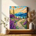 thumbnail image 6 of Mountain Cabin and Wildflowers Canvas Painting， Suitable for Living Room，Office， Hallway， and Dining Room Decoration., 6 of 8