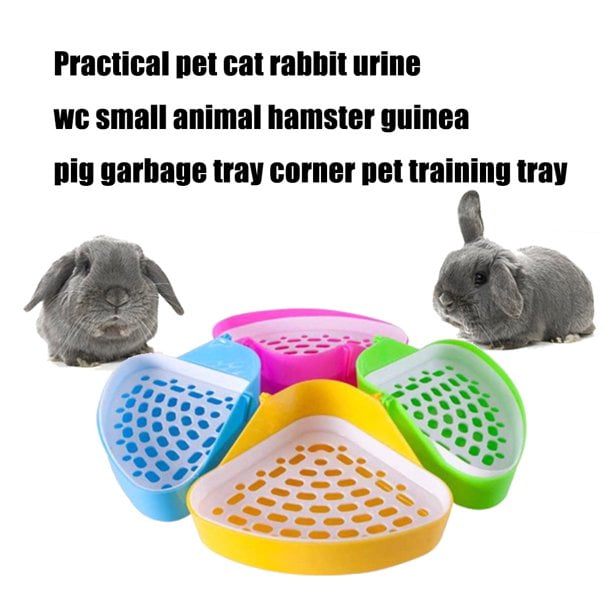 Sunronal Pet Toilet Triangle Shape Stable Fixable Tray Potty Trainer Litter Urine Box for Guinea Pig Ferret Gerbil Chinchilla Small Pets