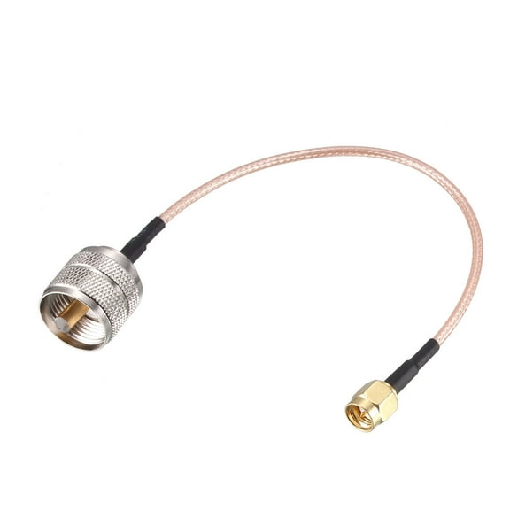 Uxcell SMA Male to UHF PL-259 Male Coax Cable Nickel Plated 50 Ohm 0.5 Feet