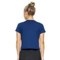 thumbnail image 3 of Expert Brand USA-Made Women's MoCA Cotton Blend Cropped T-Shirt, Navy, Medium, 3 of 5