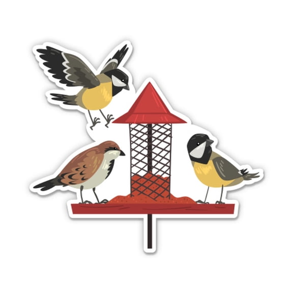 Bird Feeder - 3" Vinyl Sticker - For Car Laptop Water Bottle Phone - Waterproof Decal