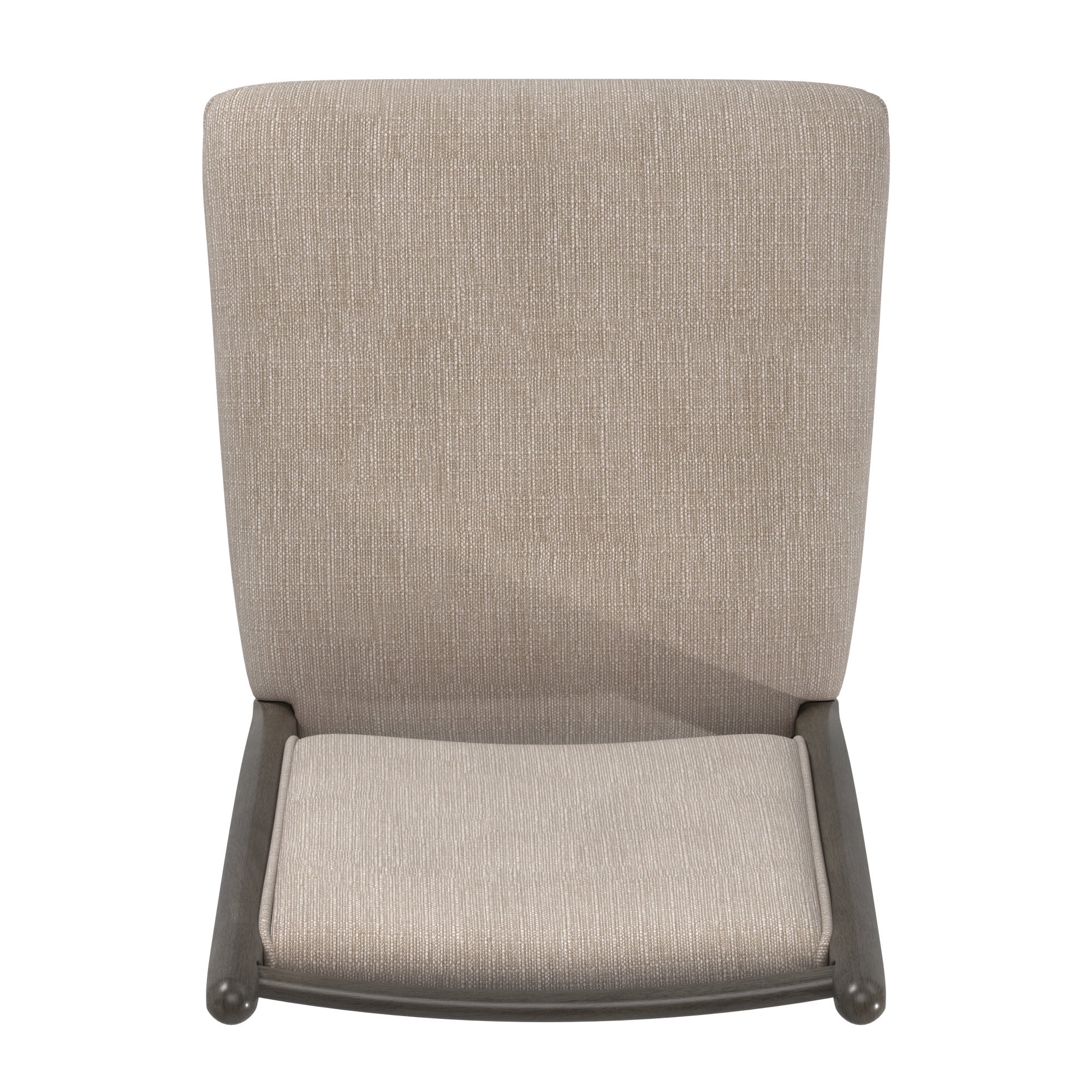 Weston Home Alta Wood Finish Beige Fabric Dining Chair, Set of 2, Gray