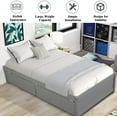 thumbnail image 2 of SEGMART Twin Bed Frame, Kids Wood Platform Bed Frame Bedroom Furniture, Wood Slat Support Mattress Foundation, Modern Wood Daybed for Kids Teens Adults, Grey, SS1307, 2 of 9
