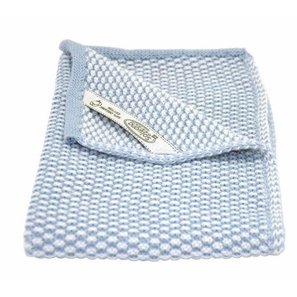 EcoPure Serviettes de Main d'Invité en Coton GOTS Bleu Rustique 100 % - Fabriquées en Inde