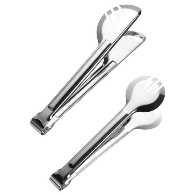 2 pinzas para alimentos, clip de acero inoxidable para cocina, pinza multifuncional para alimentos (plateado)
